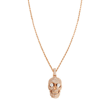 Rose Diamond Skull in 14k Yellow Gold 4.2 Ctw